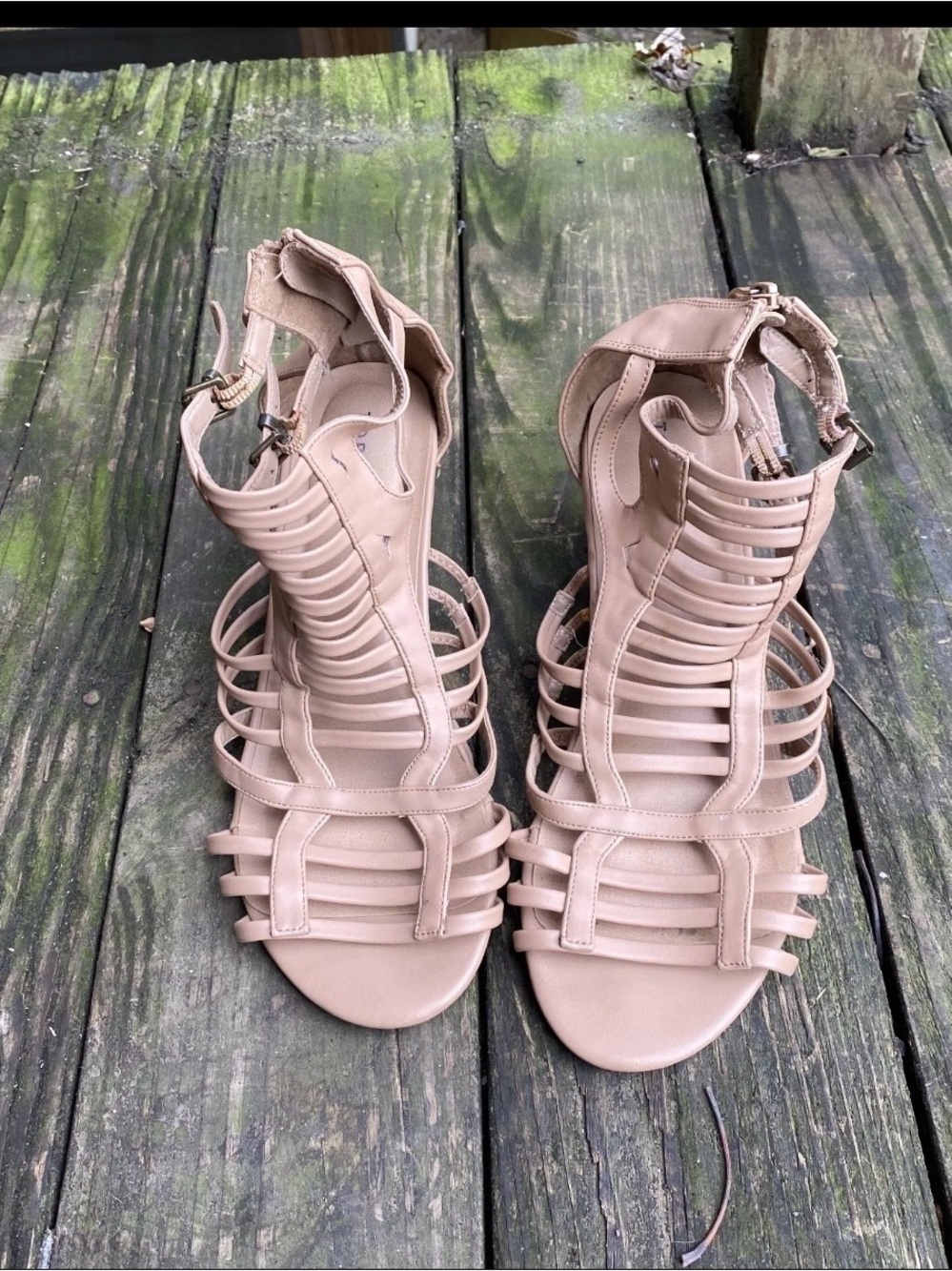 Torrid Tan Strappy Open Toe Wedge Sandals Women's Size 11 W